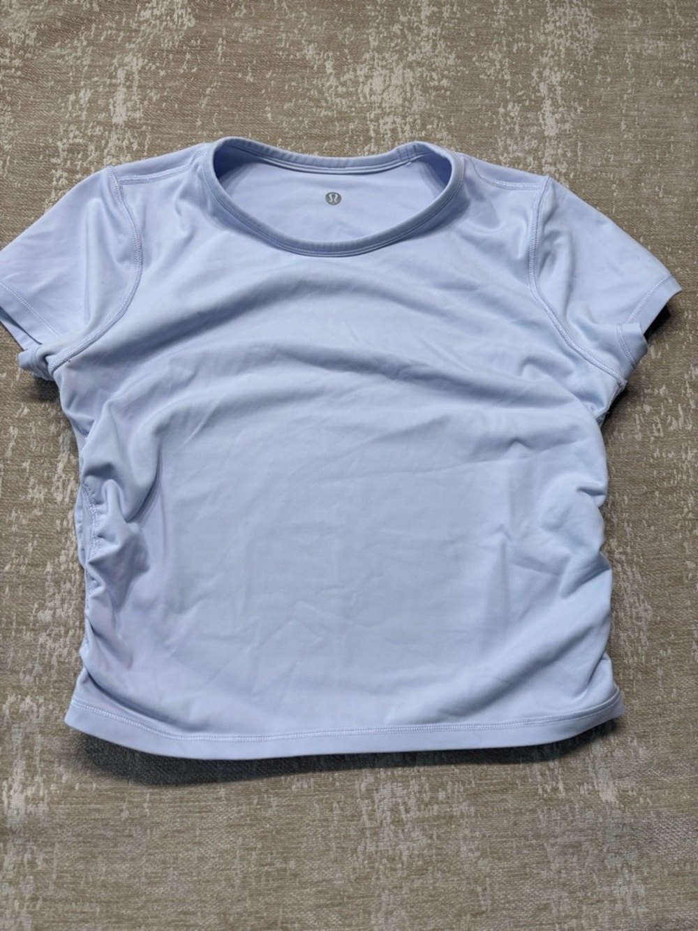Lululemon All It Takes Nulu Short Sleeve Top Lilac Smoke Cropped Slim Fit S - Picture 6 of 9